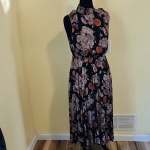 Torrid NWT Black Floral A-Line Midi Party Dress Pockets